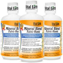 Suplemento Vital Earth Minerals Fulvic Humic, pacote com 3 unidades de 960 ml