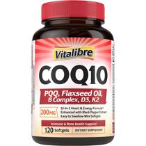 Suplemento Vitalibre CoQ10 200 mg com PQQ, folato, niacina, K2, D3