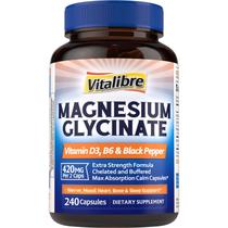 Suplemento Vitalibre Glicinato de Magnésio 420mg com Vitamina D3 e B6