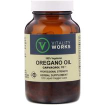 Suplemento Vitality Works Óleo de orégano vegano 120 cápsulas