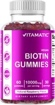 Suplemento Vitamatic Biotina Gummies 10.000mcg para cabelos 60% veganos