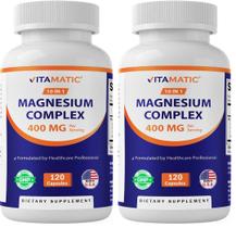 Suplemento Vitamatic Complexo de Magnésio 400 mg 120 Cápsulas x2 Suplemento Vitamatic Complexo de Magnésio 400 mg 120 Cápsulas x2