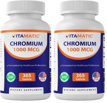 Suplemento Vitamatic Cromo 1000 mcg 365 comprimidos pacote com 2
