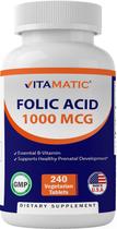 Suplemento Vitamático de Ácido Fólico 1000mcg (1mg) 240 comprimidos