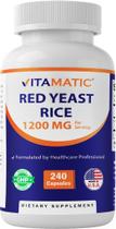 Suplemento vitamático de fermento vermelho de arroz 1200 mg 240 cápsulas vegetais