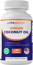 Suplemento Vitamático de Óleo de Coco Virgem 3000 mg 180 Cápsulas Suplemento Vitamático de Óleo de Coco Virgem 3000 mg 180 Cápsulas