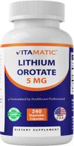 Suplemento vitamático de orotato de lítio 5mg 240 cápsulas Suplemento vitamático de orotato de lítio 5mg 240 cápsulas