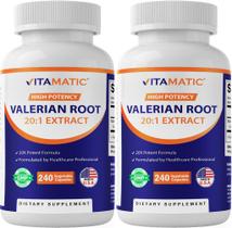 Suplemento vitamático de raiz de valeriana 20:1 250 mg 240 cápsulas