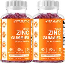 Suplemento Vitamático de Zinco 50 mg Gomas 60 Gomas Veganas x2