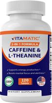 Suplemento vitamático L-teanina 200mg com cafeína 100mg