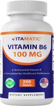 Suplemento Vitamático Vitamina B6 100mg 250 Comprimidos Vegetarianos Suplemento Vitamático Vitamina B6 100mg 250 Comprimidos Vegetarianos