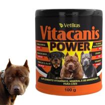 Suplemento Vitamínico Alimentar Vitacanis Power 100g Para Cães Fortes Pit Bull Gatos Suplemento Vitamínico Alimentar Vitacanis Power 100g Para Cães Fortes Pit Bull Gatos