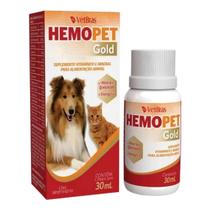 Suplemento Vitamínico Cães e Gatos Hemopet Gold 30ml Vetbras Suplemento Vitamínico Cães e Gatos Hemopet Gold 30ml Vetbras