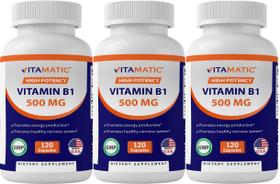 Suplemento vitamínico de vitamina B1 (tiamina) 500 mg 360 cápsulas Suplemento vitamínico de vitamina B1 (tiamina) 500 mg 360 cápsulas