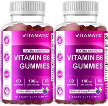 Suplemento vitamínico de vitamina B6 100mg: gomas 60 unidades x2 Suplemento vitamínico de vitamina B6 100mg: gomas 60 unidades x2