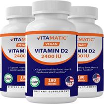 Suplemento vitamínico de vitamina D2 60mcg (2400 UI) 180 comprimidos