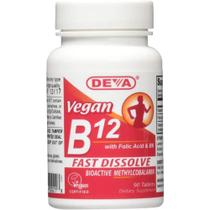 Suplemento Vitaminico Deva Vegan B12 Sublingual - 90 Tablets