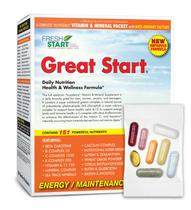 Suplemento Vitamínico Fresh Start Great Start - Pacote Diário Completo com 30 Unidades Suplemento Vitamínico Fresh Start Great Start - Pacote Diário Completo com 30 Unidades