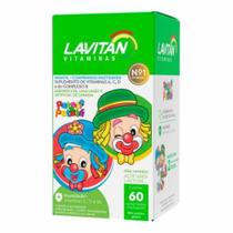 Suplemento Vitamínico Infantil Lavitan Kids com 60 comprimidos Sabor Uva Lima e Laranja