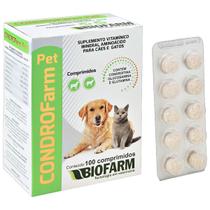 Suplemento Vitamínico Mineral Aminoácido CONDROFarm Para Cães e Gatos - 100 Comprimidos - Biofarm Suplemento Vitamínico Mineral Aminoácido CONDROFarm Para Cães e Gatos - 100 Comprimidos - Biofarm