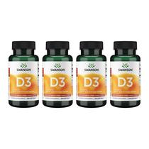Suplemento vitamínico Swanson D3 125 mcg, 250 cápsulas gelatinosas, pacote com 4