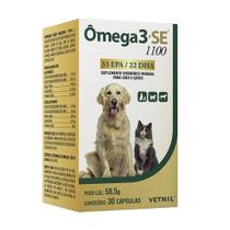 Suplemento Vitamínico Vetnil Omega 3 + SE 1100 para Cães e Gatos - 30 Cápsulas