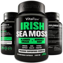 Suplemento VitaRaw Organic Irish Sea Moss 2400 mg em cápsulas