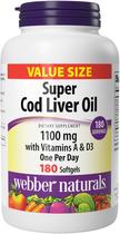 Suplemento Webber Naturals Super Cod Liver Oil 1100mg 180ct