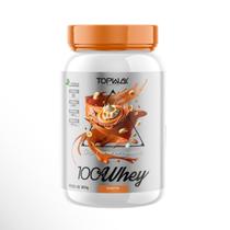 Suplemento whey protein 100% concentrado pote 900g topway sabor Banoffe com vitamina D e B12