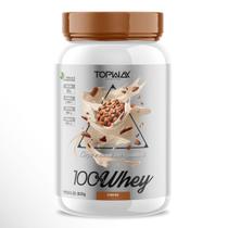 Suplemento whey protein 100% concentrado pote 900g topway sabor Cookies com vitamina D e B12 Suplemento whey protein 100% concentrado pote 900g topway sabor Cookies com vitamina D e B12