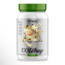 Suplemento whey protein 100% concentrado pote 900g topway sabor Torta de Limão com vitamina D e B12