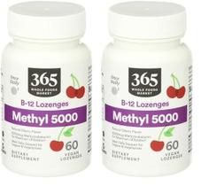 Suplemento Whole Foods Market Methyl B-12 5000mcg Cherry 60 pastilhas (pacote com 2)