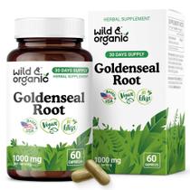 Suplemento Wild & Organic Goldenseal Root 1000mg 60 cápsulas Suplemento Wild & Organic Goldenseal Root 1000mg 60 cápsulas