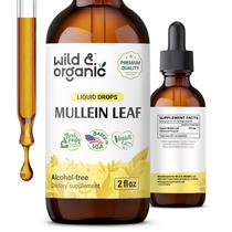 Suplemento Wild & Organic Mullein Drops 60ml para a saúde pulmonar Suplemento Wild & Organic Mullein Drops 60ml para a saúde pulmonar
