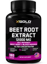 Suplemento X Gold Health: Extrato de raiz de beterraba 12.000 mg 180 cápsulas Suplemento X Gold Health: Extrato de raiz de beterraba 12.000 mg 180 cápsulas