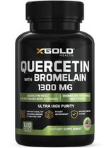 Suplemento X Gold Health Quercetina + Bromelaína 1300 mg 120 cápsulas Suplemento X Gold Health Quercetina + Bromelaína 1300 mg 120 cápsulas