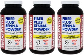 Suplemento Yerba Prima Fiber Plus Senna em pó 350 ml (pacote com 3)