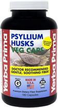 Suplemento Yerba Prima Fiber Psyllium Husks 180 cápsulas vegetais Suplemento Yerba Prima Fiber Psyllium Husks 180 cápsulas vegetais
