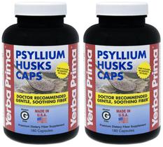 Suplemento Yerba Prima Psyllium Husk Caps 180 cápsulas (pacote com 2) Suplemento Yerba Prima Psyllium Husk Caps 180 cápsulas (pacote com 2)