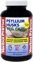 Suplemento Yerba Prima Psyllium Husks 180 cápsulas vegetais