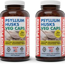 Suplemento Yerba Prima Psyllium Husks Veg Caps 400 cápsulas x2