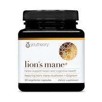 Suplemento Youtheory Lion's Mane Plus com Cognizin 60 cápsulas Suplemento Youtheory Lion's Mane Plus com Cognizin 60 cápsulas