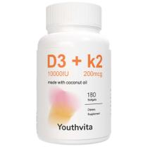 Suplemento YOUTHVITA d3 k2 Vitamina 10000UI 180 Cápsulas Gelatinosas