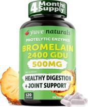 Suplemento Yuve de bromelaína de alta potência 500 mg 2400GDU 120 cápsulas Suplemento Yuve de bromelaína de alta potência 500 mg 2400GDU 120 cápsulas