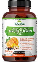 Suplemento Zazzee Extra Strength 8 em 1 Immune Support 180 cápsulas