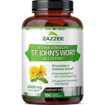 Suplemento Zazzee Extra Strength Erva de São João 8000mg