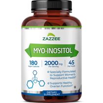 Suplemento Zazzee Myo-Inositol 2000 mg 180 Cápsulas Veganas