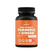 Suplemento Zealthy Life Turmeric Ginger 1200 mg 180 cápsulas