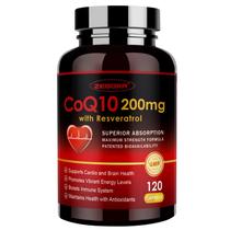Suplemento ZEBORA CoQ10 200 mg com Trans-Resveratrol, PQQ e Vitamina E