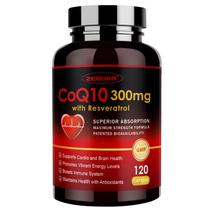 Suplemento ZEBORA CoQ10-300mg com Trans-Resveratrol, PQQ e Vit E